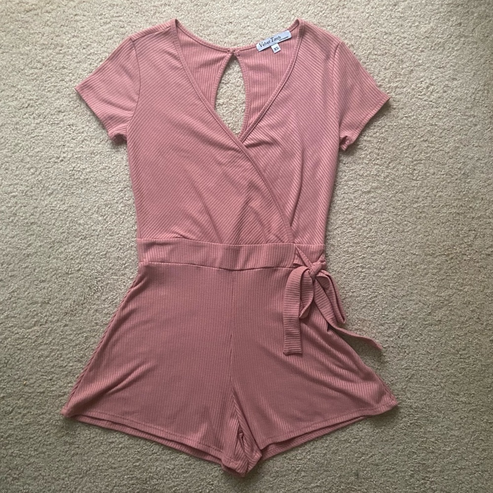 Pink Short Sleeve Romper